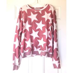 Wildfox Denim Stars Baggy Beach Jumper Sweater
